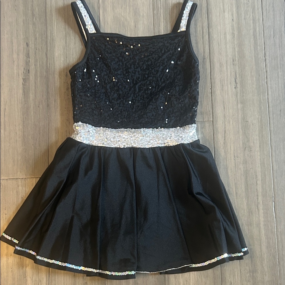 Weissman Black and Silver Kids Dance Costume